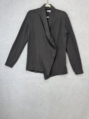 Basin + Range Cardigan Sweater Womens Small Gray Open Front Knit Lightweight